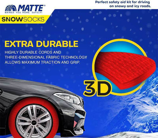 Matte Active Series Anti-slip Snow Socks Medium Passenger Car 2pcs