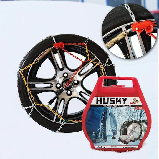 Husky No 90 No 90 Αντιολισθητικές Αλυσίδες Πάχους 12mm Επιβατικού Αυτοκινήτου 2τμχ