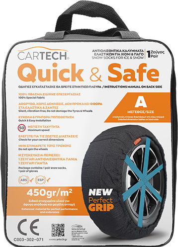 Cartech Quick & Safe I Anti-slip Snow Socks Large Passenger Car 2pcs