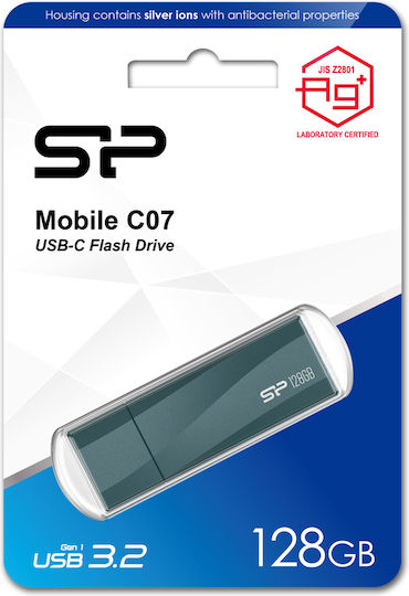 Silicon Power Mobile C07 128GB USB 3.2 Stick with connection USB-C Blue