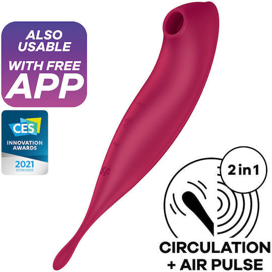 Satisfyer Twirling Pro+ Αναρροφητής Αιδοίου με Δόνηση Hybrid Air Pulse Vibrator Κόκκινος