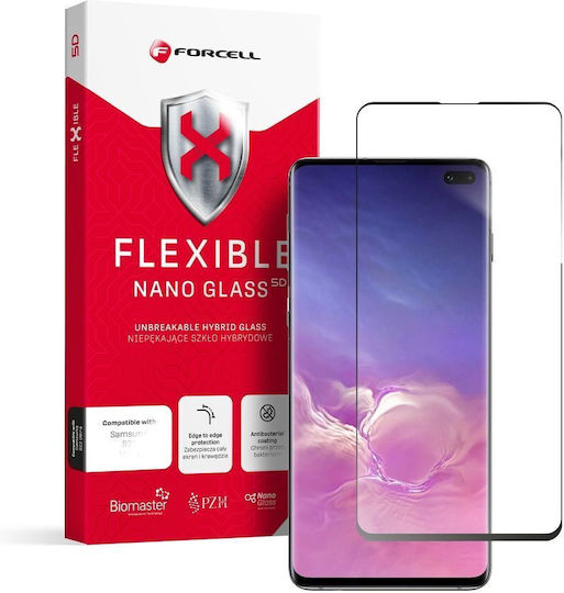 Forcell Flexible 5D Tempered Glass Μαύρο (Galaxy S10+)