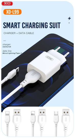 XO Ladegerät mit USB-A Anschluss und Kabel USB-C Weißs (L99)