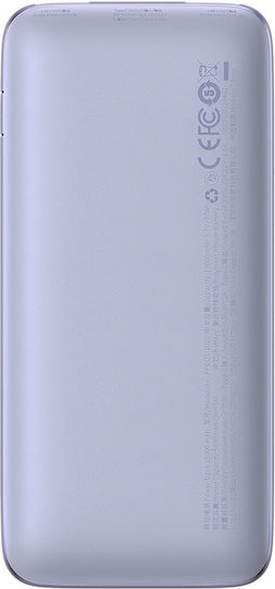 Baseus Bipow Pro Power Bank 10000mAh 20W с 2 USB-A порта и USB-C порт Лилав