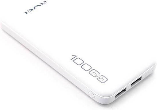 Awei P28K Power Bank 10000mAh с 2 USB-A порта Бял