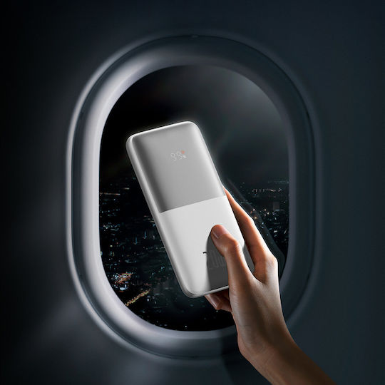 Baseus Bipow Pro Power Bank 10000mAh 20W με 2 Θύρες USB-A και Θύρα USB-C Λευκό