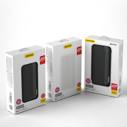 Dudao K4S Power Bank 10000mAh με 2 Θύρες USB-A Λευκό