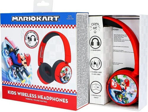 OTL Mario Kart Kids Fără fir / Cu fir Pentru copii On Ear Căști cu 24 ore de Funcționare Roșii