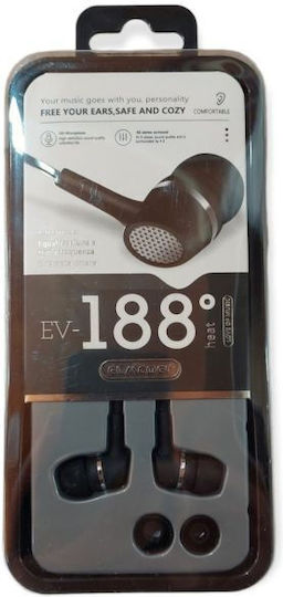 EV-188 In-ear Handsfree με Βύσμα 3.5mm Μαύρο