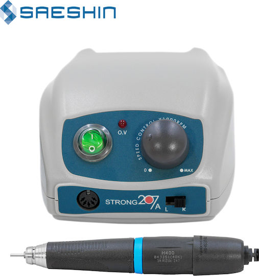 Saeshin Strong 207a Τροχός Νυχιών Ρεύματος 65W Γκρι 35000 Στροφών με Πεντάλ