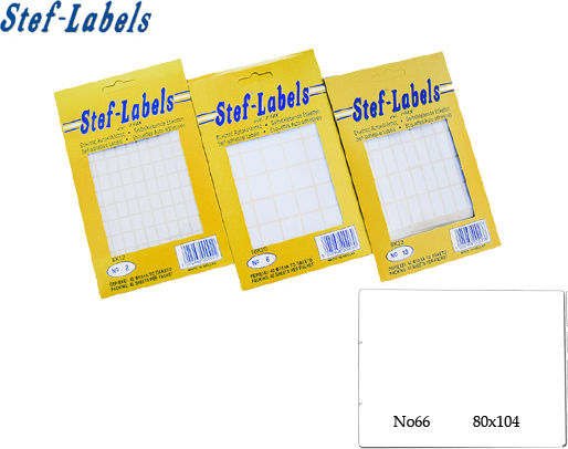 Stef Labels Small Adhesive Labels in White Color 104x80mm