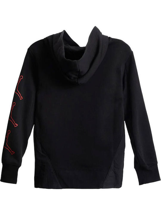 Fleece Kids Sweatshirt with Hood and Pockets Black Sideline