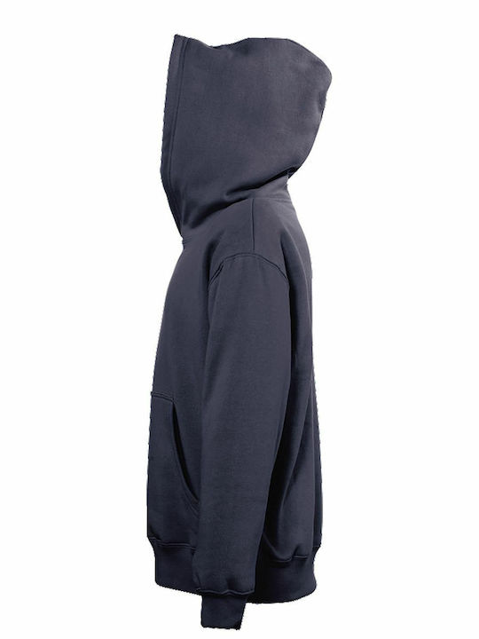 Fleece Παιδικό Φούτερ με Κουκούλα και Τσέπες Navy Μπλε