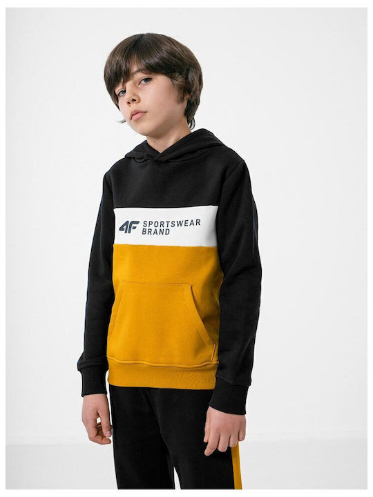 Kids Sweatshirt with Hood and Pockets Yellow