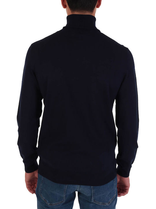 Trussardi Men's Long Sleeve Blouse Turtleneck Navy Blue