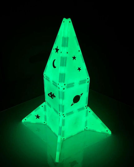 Magna-Tiles Μαγνητικό Παιχνίδι Κατασκευών Solid Glow για Παιδιά 3+ Ετών