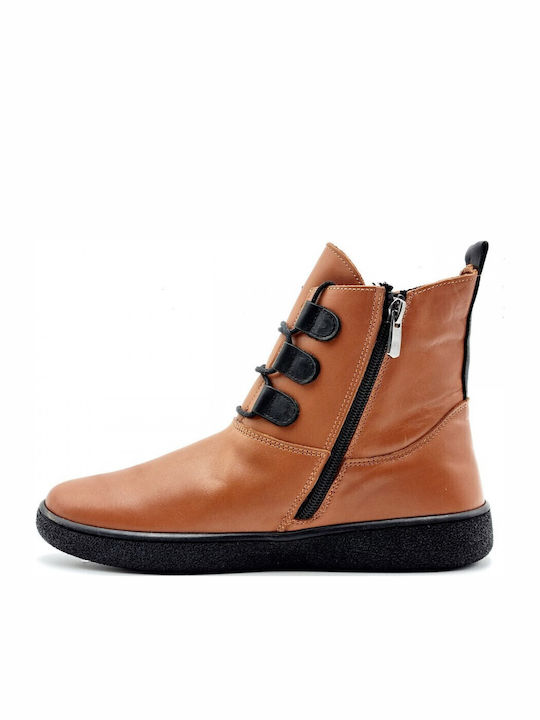 Leder Stiefeletten Damen Braun