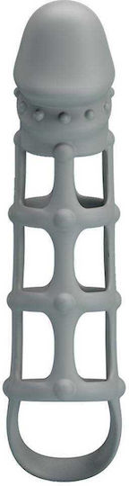 Pretty Love Stretchy Soft Silicone Penis Extension Sleeve Gray 17cm
