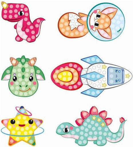 Nice Group Stickers Creations with Gems for Children 6+ years old Years