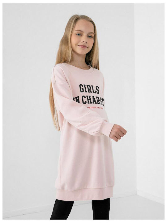 4F Sweatshirt Kids Dress Long Sleeve Pink