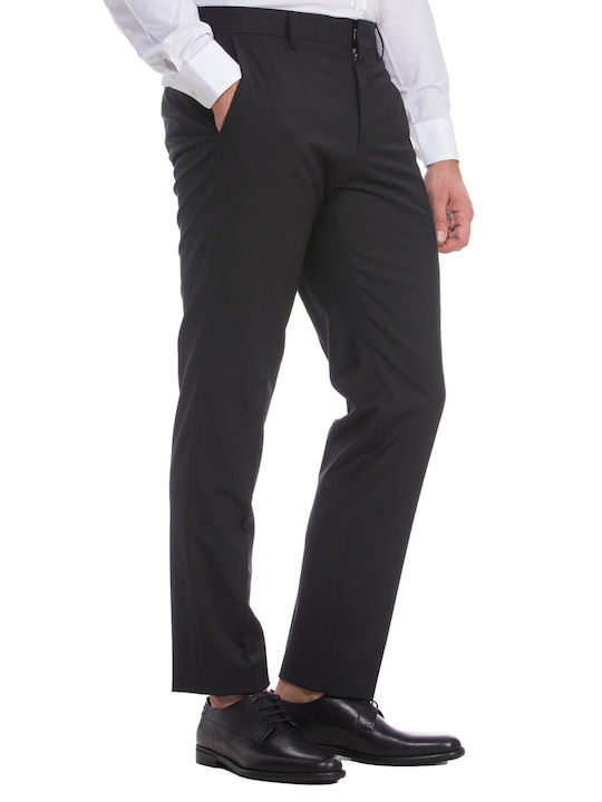 H Genius Παντελόνι Chino Ελαστικό σε Slim Εφαρμογή Μαύρο