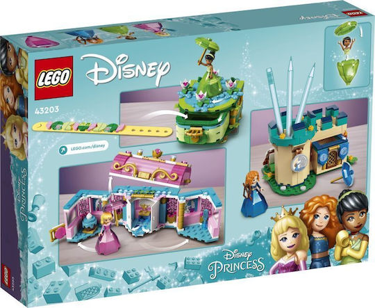 LEGO Disney Princess Aurora Merida și Tiana Creations Fermecate pentru 6+ Ani 558 Bucăți