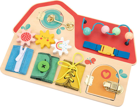 Tooky Toys Babyspielzeug Aktivitätenhaus aus Holz für 36++ Monate