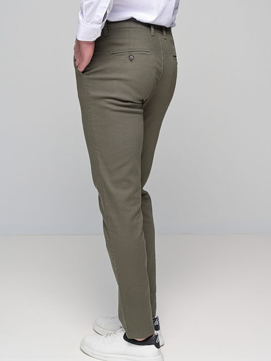 Ben Tailor 2050 Men's Trousers Chino Elastic in Regular Fit Khaki BENT.0178