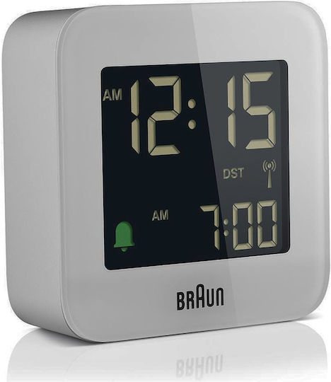 Braun Braun BC 08 Digital Tischuhr mit Wecker und Tischaradio Silber