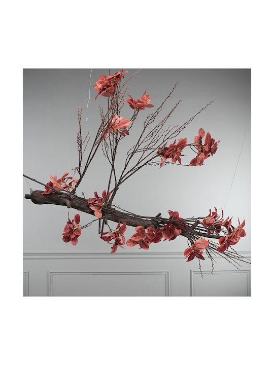 Ramură Decorativă Artificială Ficus Lyrata Roșu 113cm Supergreens