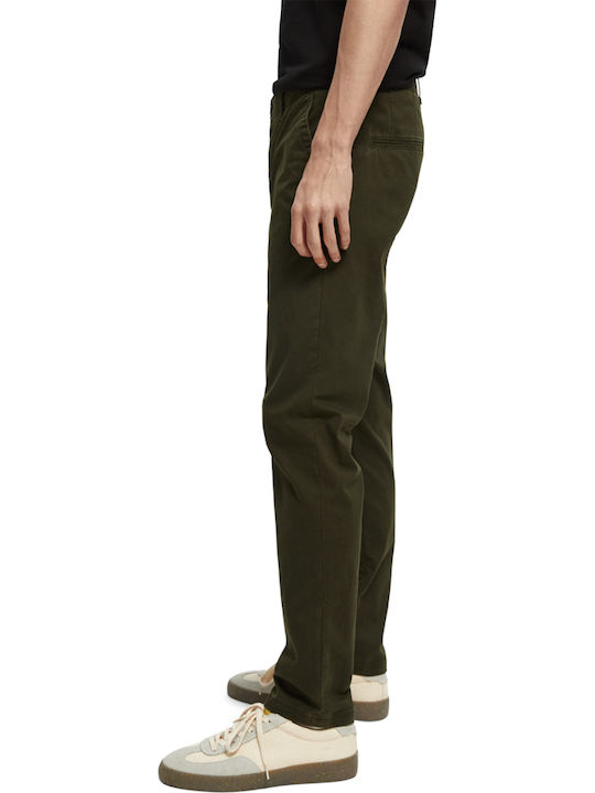 Mott Chino Elastic Trousers In Slim Fit Khaki