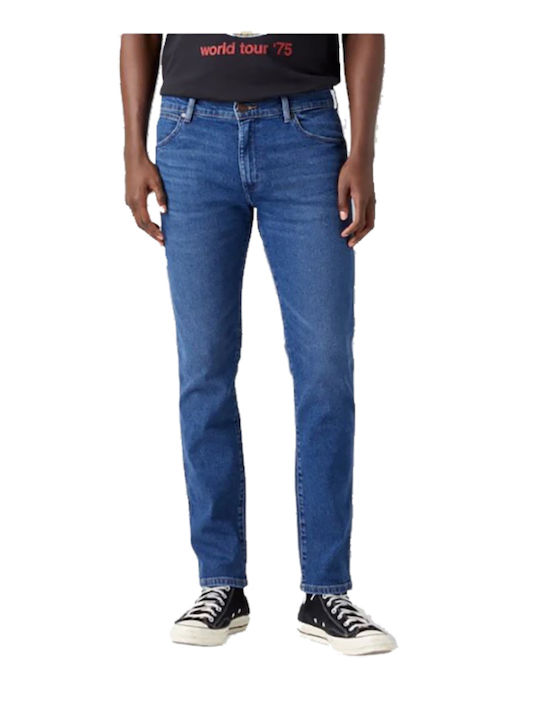 Larston Men's Jeans Trousers Elastic Slim Tapered Fit Blue