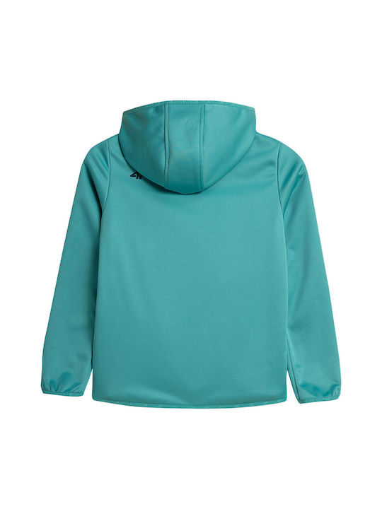 4F Kids Casual Jacket short Hooded Turquoise Softshell