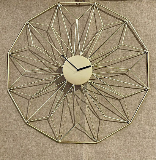 JK Home Decoration Αναλογικό Μεταλλικό Χρυσό Ø60cm JK Home Decoration Αναλογικό Μεταλλικό Χρυσό Ø60cm