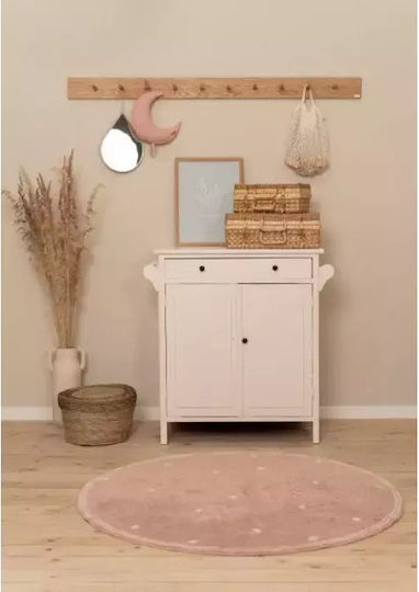 Little Dutch Dot Kids Rug Cotton Pure Pink Round with Diameter 110cm Little Dutch Dot Kids Rug Cotton Pure Pink Round with Diameter 110cm