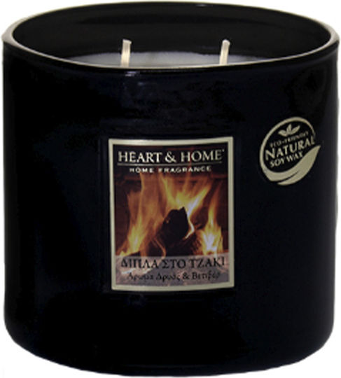 Heart & Home Ароматна Свещ от Соя Διπλό Φυτίλι Буркан с Аромат на До камината Черен 230гр 1бр Heart & Home Ароматна Свещ от Соя Διπλό Φυτίλι Буркан с Аромат на До камината Черен 230гр 1бр