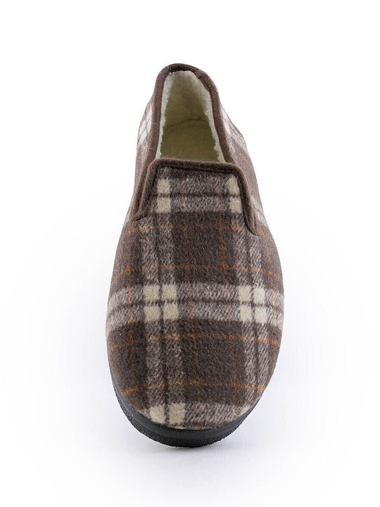 Men's Printed Slippers Brown