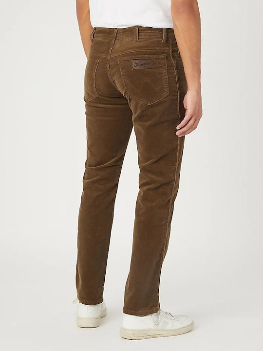 Wrangler Texas Men's Trousers Elastic in Slim Fit Brown