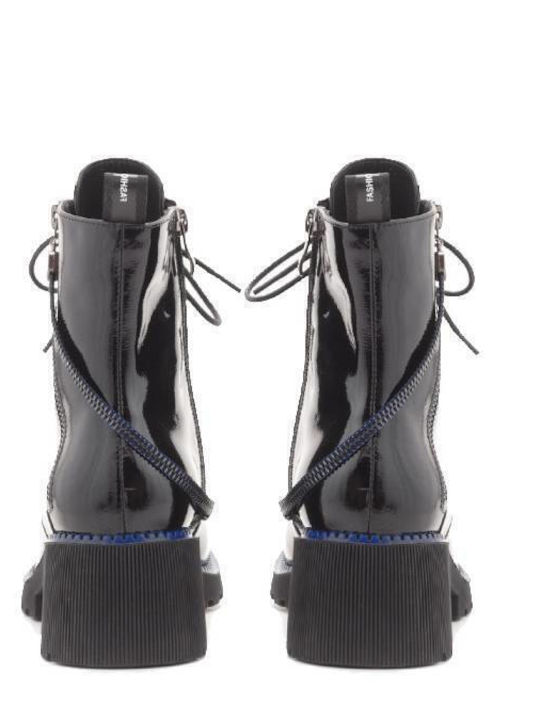Women's Ankle Boots made of Patent Leather Black