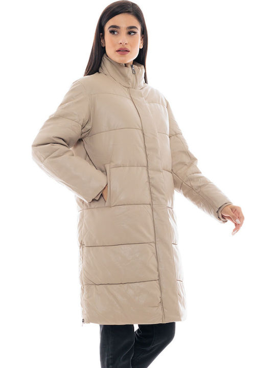 Lungă Jachetă de femei Puffer Bej
