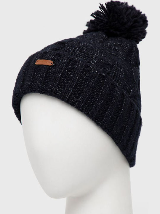 Simone Pom Pom Beanie Frauen Beanie mit Strickmuster in Marineblau Farbe