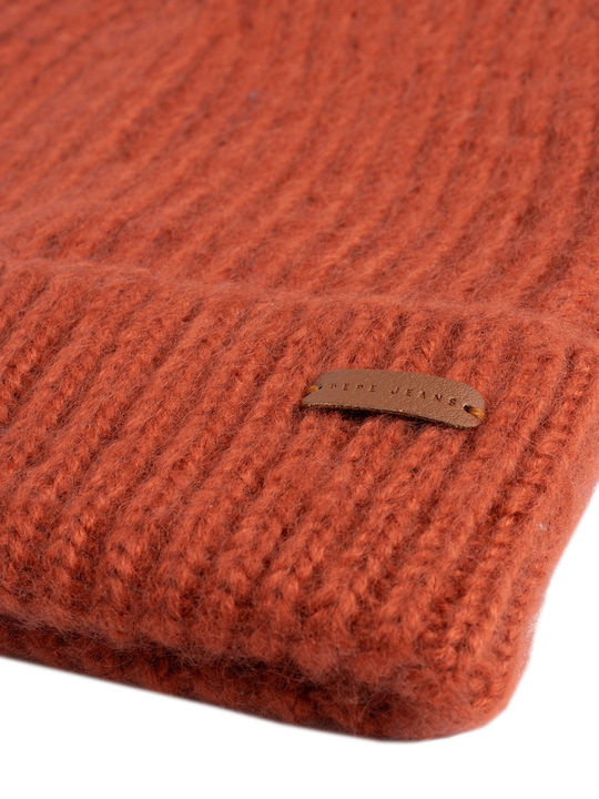 Sarah Ribbed Beanie Cap Red