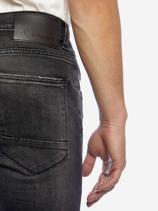 Men's Jeans Pants Elastic with Slim Fit Black