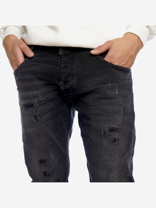 Men's Jeans Pants Elastic Black