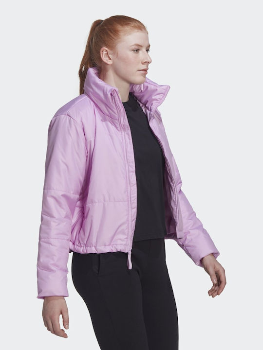 Insulated Women's Short Puffer Jacket for Winter Lilacc