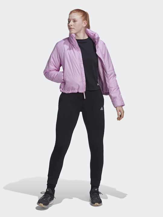 Insulated Women's Short Puffer Jacket for Winter Lilacc