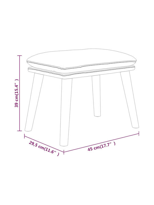 Stool Footstool Upholstered with Fabric Bordeaux 45x29.5x39cm