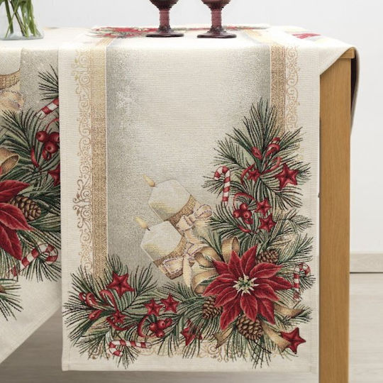 Dimeco Dimeco 8939 Christmas Tablecloth Runner Fabric Red L100xW35cm.