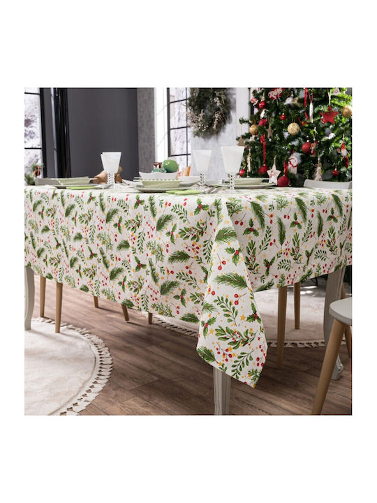 Teoran Weihnachtlich Tischtuch Stoff Grün L180xB135cm.