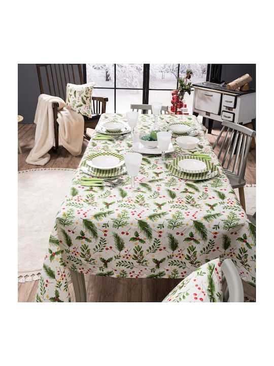 Teoran Weihnachtlich Tischtuch Stoff Grün L180xB135cm.